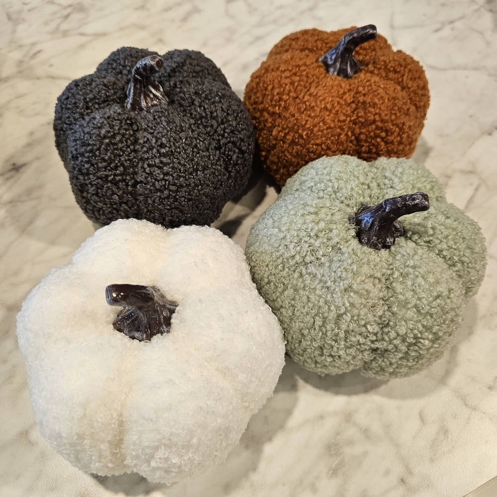 Sherpa Pumpkins Set of 4 Medium - Picture 2 of 13